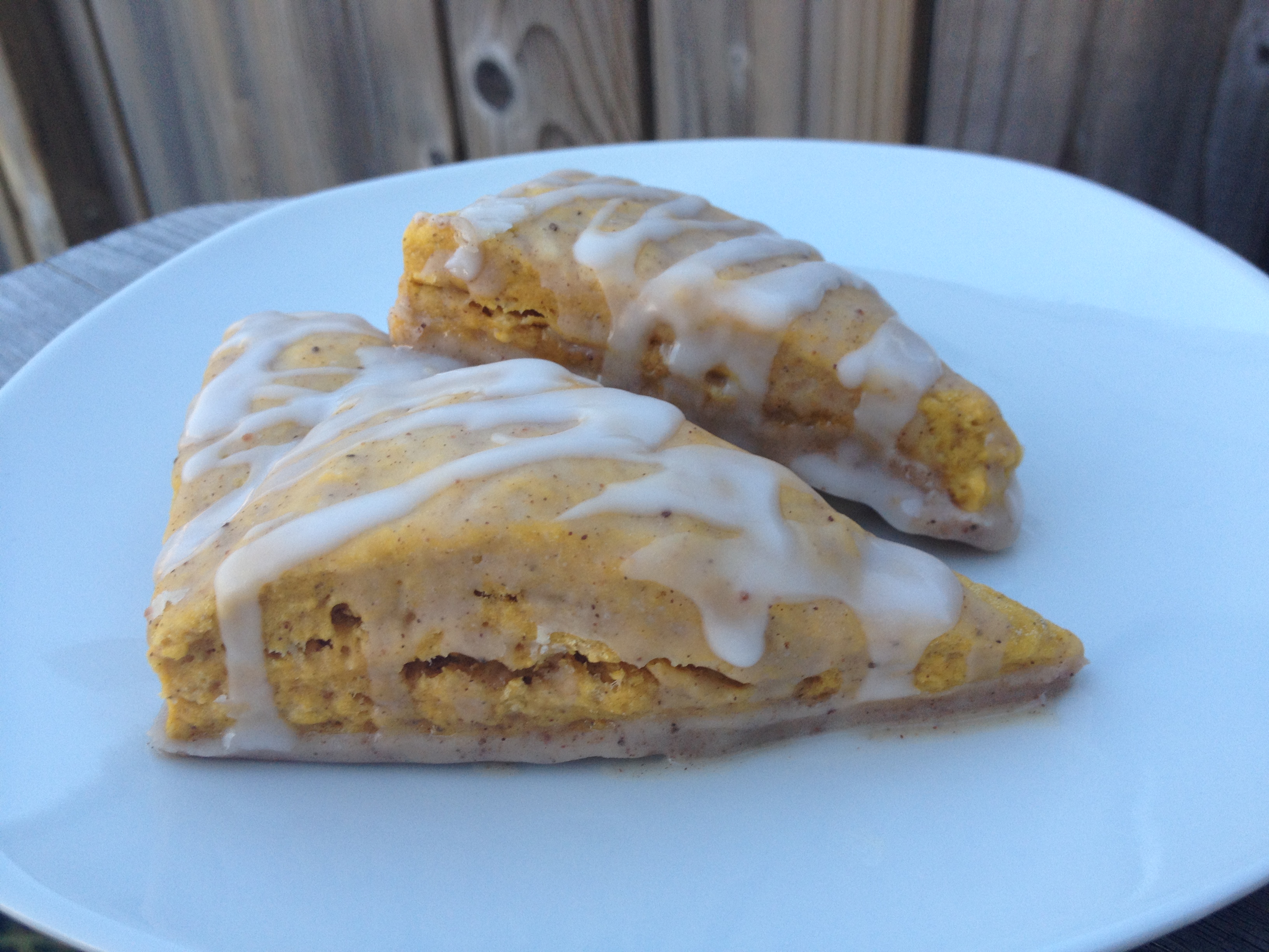 Pumpkin Scones with Spiced Frosting